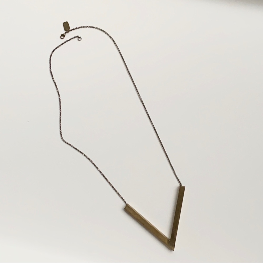MYRRH LA Brass V Pendant Necklace